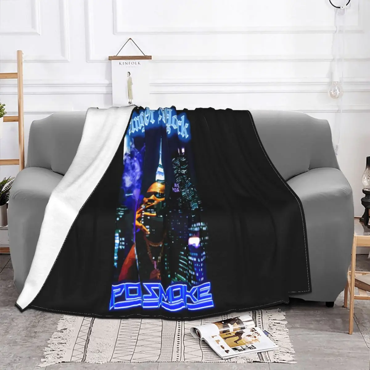 Pop Smoke Black 2020 Album T- S-5Xl Reprinted Present Present Winter Game Adult Unique Children Surprise Throw Blanket