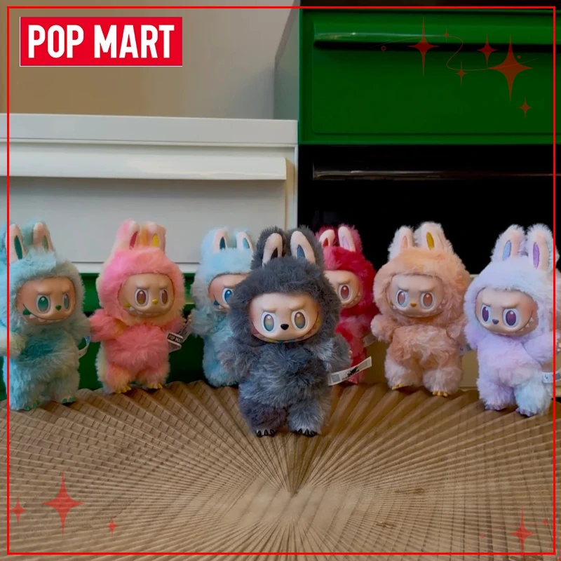 Popmart Labubu V1 V2 V3 The Monsters مثيرة معكرون لديها مقعد كبير في سلسلة الطاقة صندوق أعمى الفينيل الوجه أفخم دمية قلادة