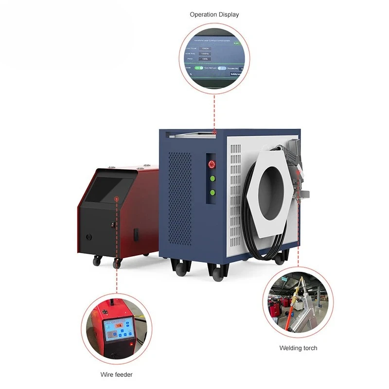 Portable Air Cooled Laser Welding Machine for Aluminium Alloy Stainless Steel 900W 1200W 1500W Handheld Laser Welder