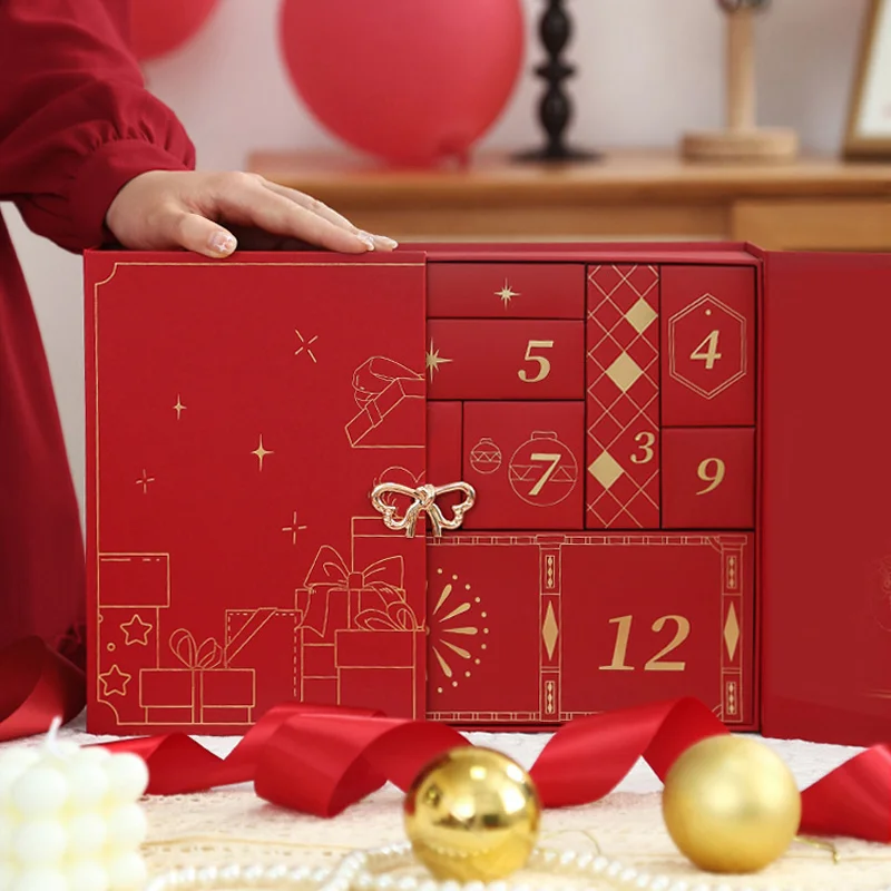 2025.High-end Christmas Advent Calendar Box Tow Doors Candle Jewelry Gift Box 12 24 25 Grids Sliding Drawer Advent Calendars Box - Image 5