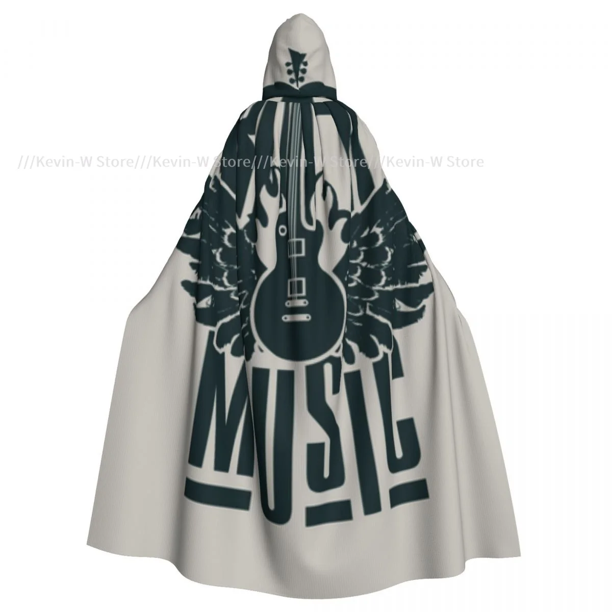 Long Cape Cloak Rock Music With Electric Guitar Hooded Cloak Coat Autumn Hoodies