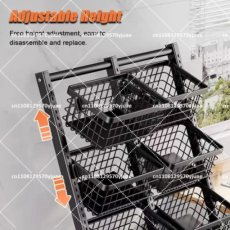Vegetable and Fruit Display Shelf with Basket for Convenience Store Snack Candy Stand