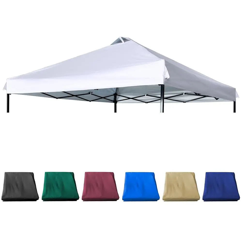 

12X12 Canopy Replacement Top With Air Vent Silver Coated For Straight Leg Canopy Frame, (White)