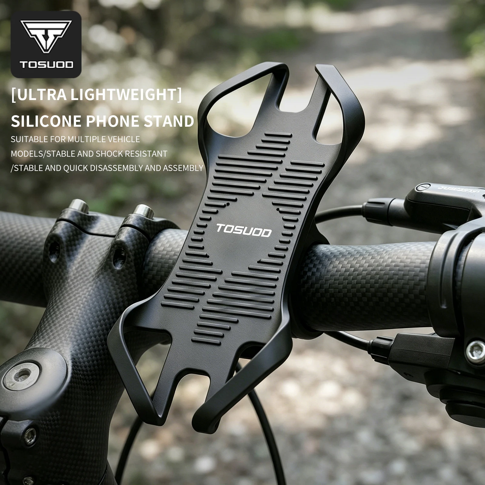 

TOSUOD Silicone Bicycle Phone Holder Universal Bike Ultra-Stable Mobile Phone Mount Stand Bracket