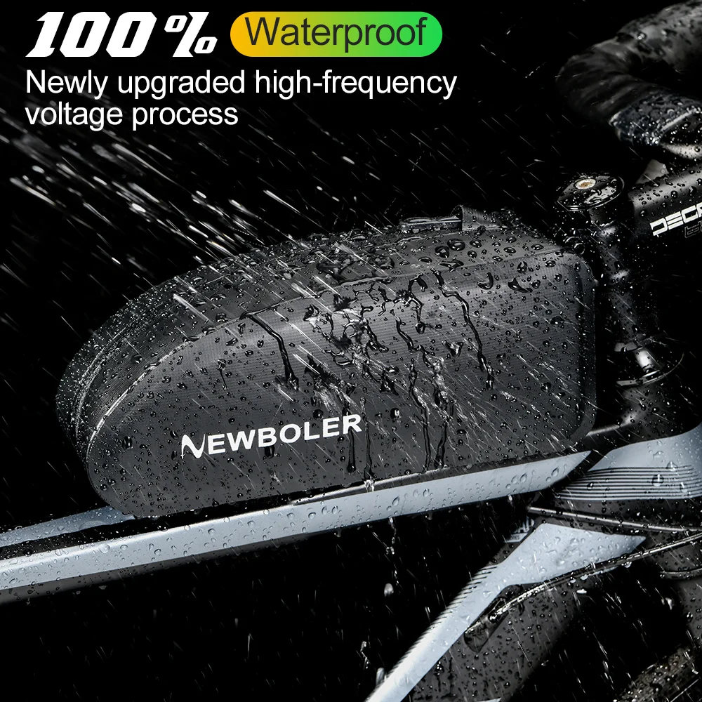 NEWBOLER Gravel Bike Bag Waterproof TPU Bicycle Upper Tube Bag With Bolt MTB Bicycle Bag Riding Bag Bicycle Accessories