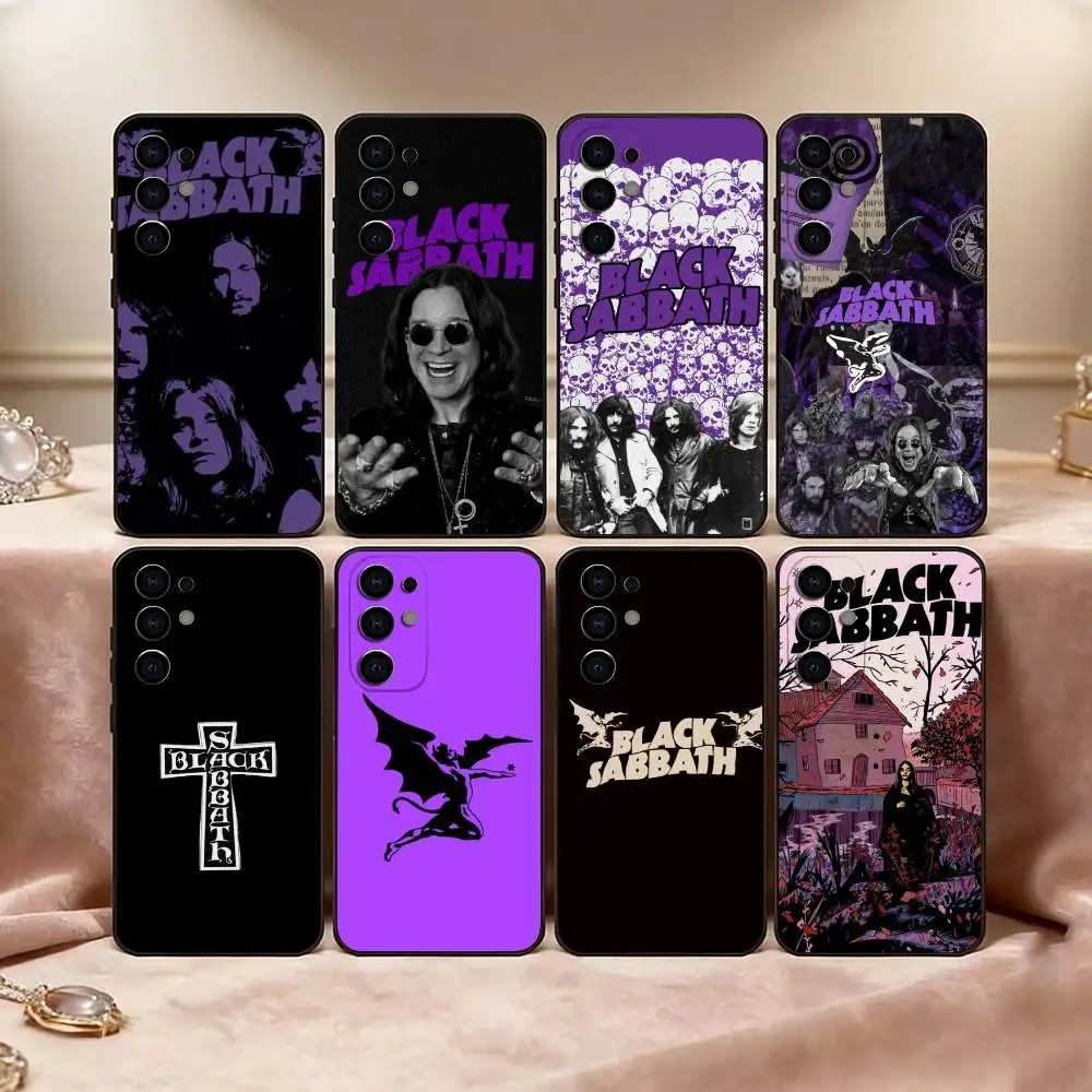 B-Black S-Sabbath Heavy Rock Phone Case For Samsung S25,S24,S21,S22,S23,S30,Ultra,S20,Plus,Fe,Soft Silicone Black Cover