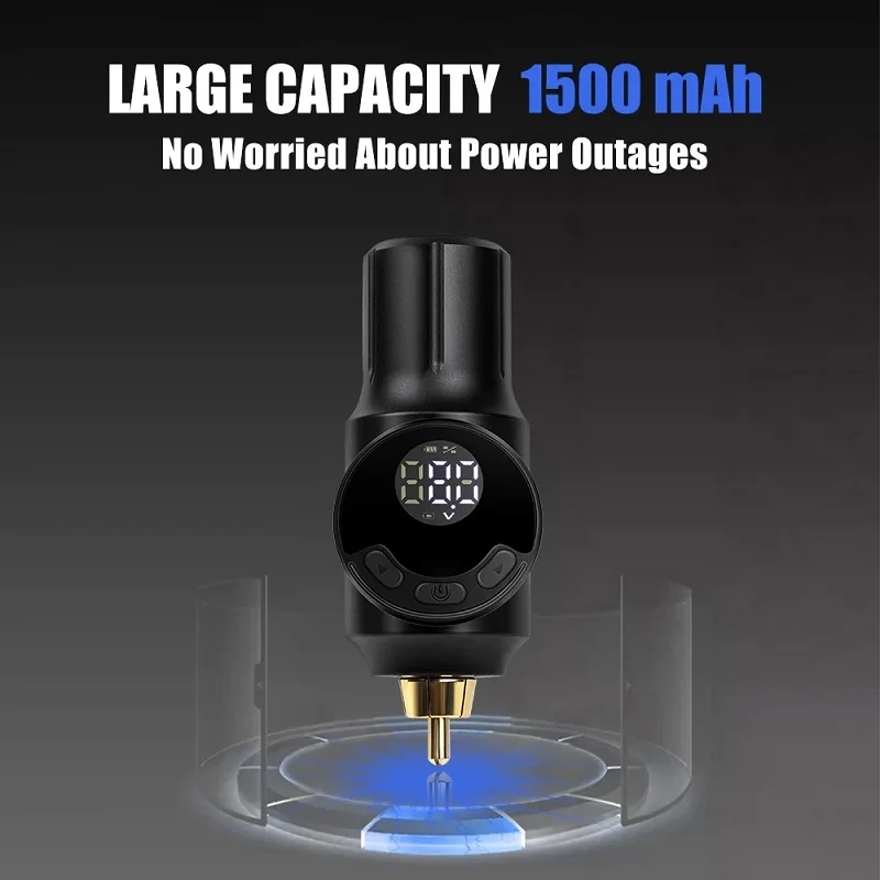 

Wireless Tattoo Power Supply RCA Connector 1500mAh Tattoo Battery for Tattoo Pen Machines Wireless Tattoo Power Supply