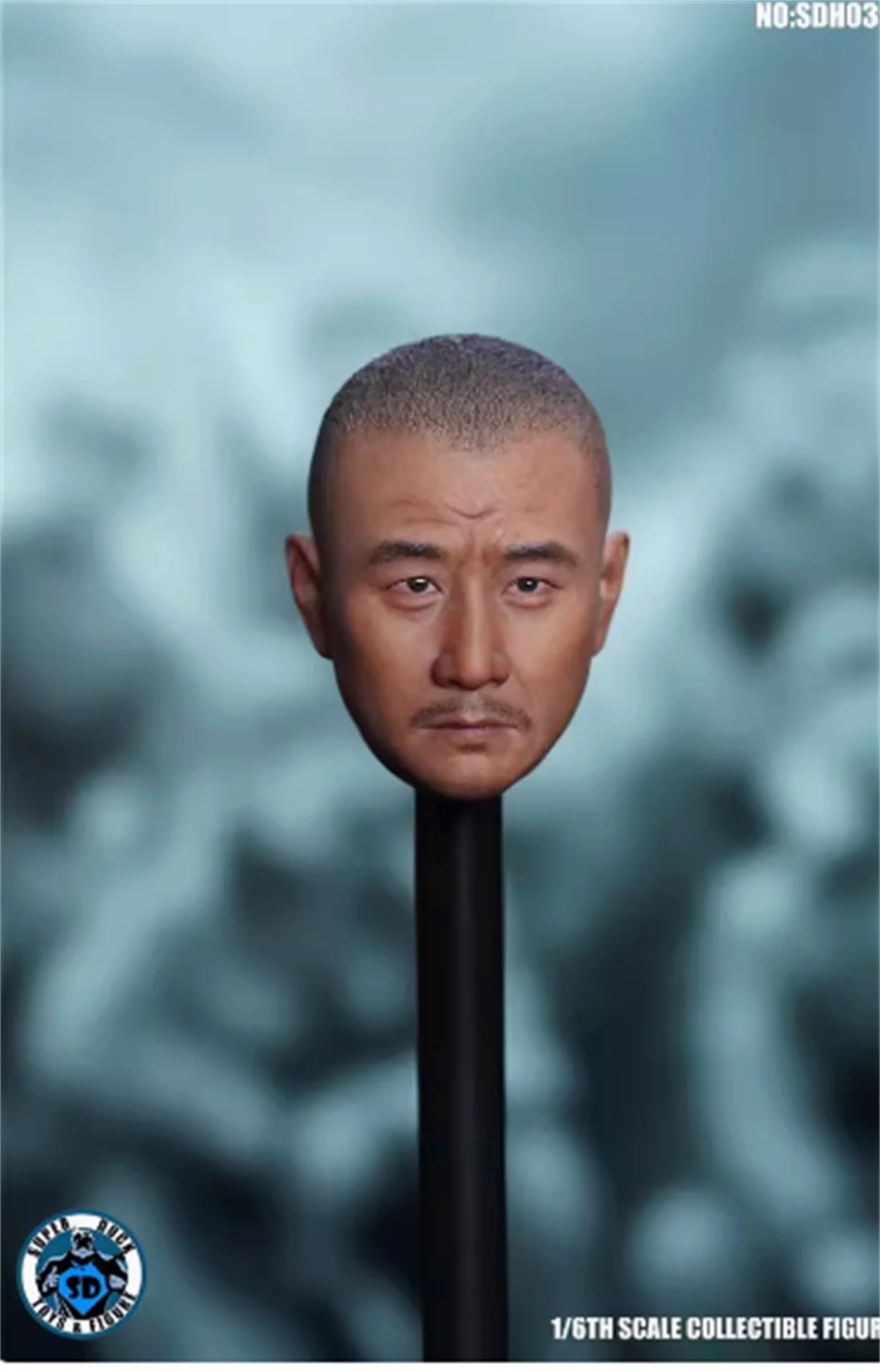 

SUPER DUCK SDH035 1/6 Chinese Tough Guy Hu Jun PVC Head Sculpt Carving Fit 12'' Male Soldier Action Figure Body