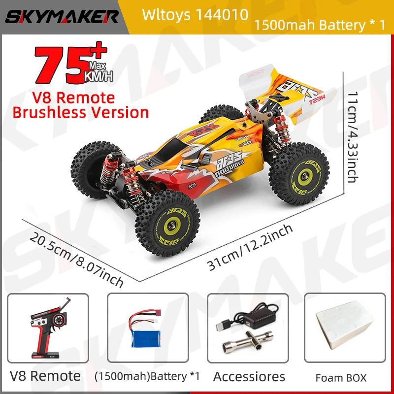 WLtoys 1/14 144016 144001 Brush RC Car 144010 Brushless Metal 1:14