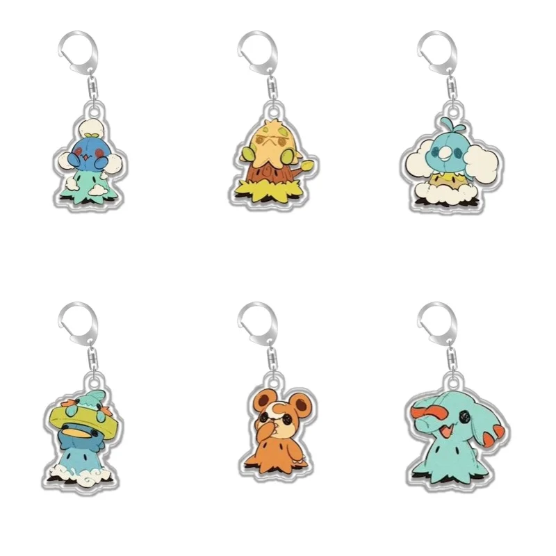 

Jumpluff Shroomish Swablu Lotad Teddiursa Phanpy Stunfisk Original Acrylic Handmade Cute Cartoon Anime Keychain Pendant Toy Gift
