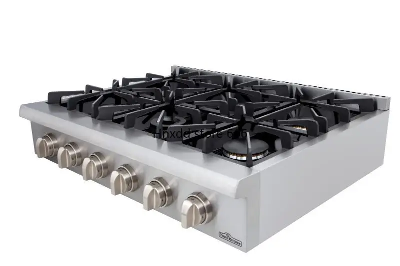 Home Commercial Western Food Multi-burner 36-inch stainless steel 6-eye natural gas fire