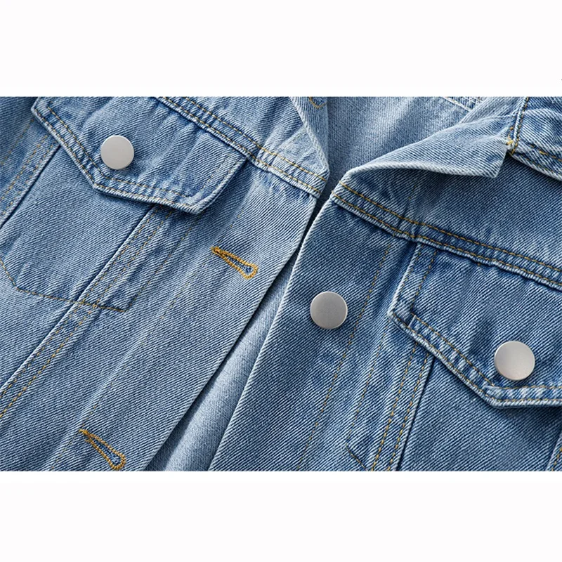Été coréen mince mince court Denim veste bleu clair bleu foncé femmes Cowboy vêtements d'extérieur revers à manches courtes jean veste manteau