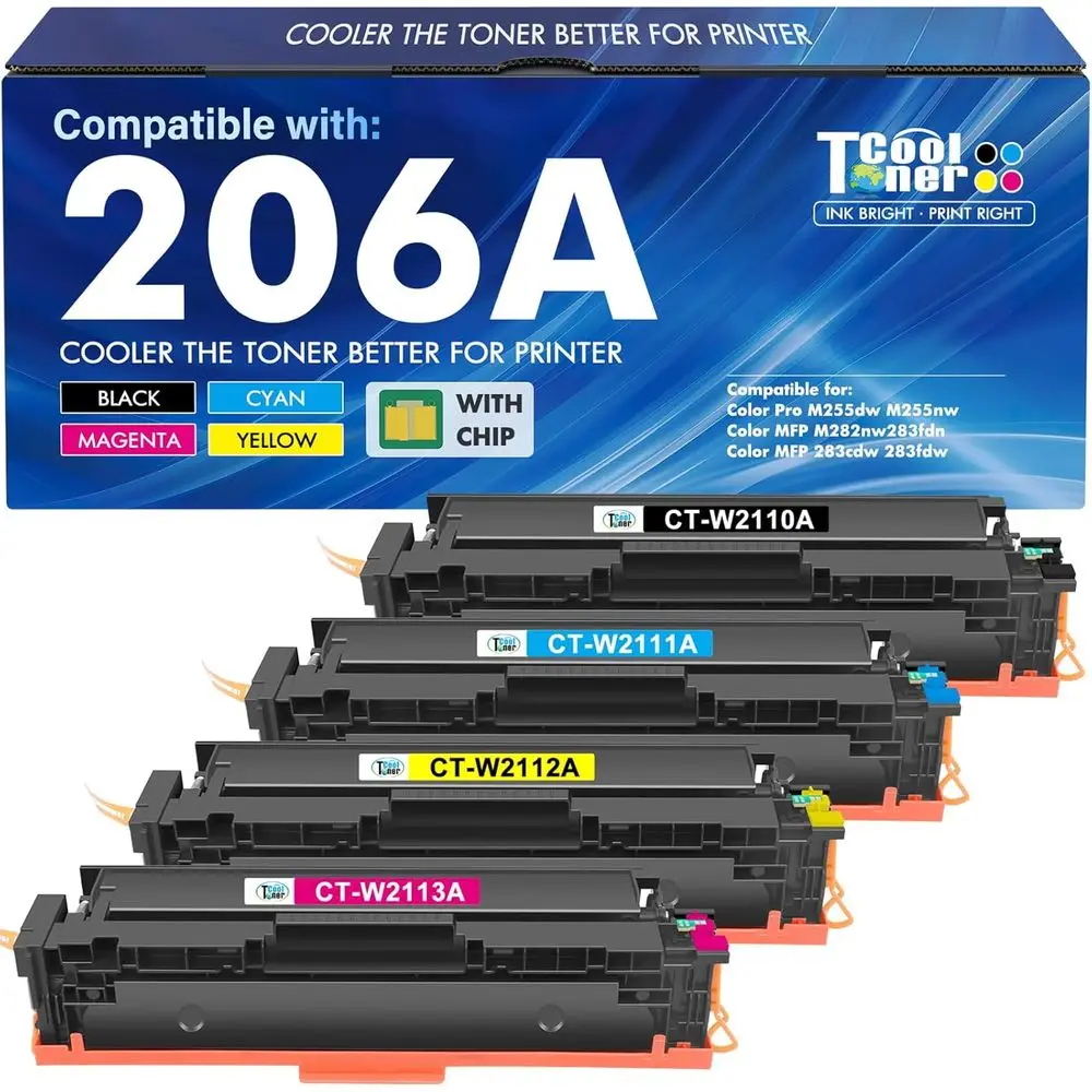 

4 Pack High Yield Toner Cartridges Compatible with LaserJet Pro MP M255dw M283 M255 M255nw Printers (Black, Cyan, Yellow, Magent
