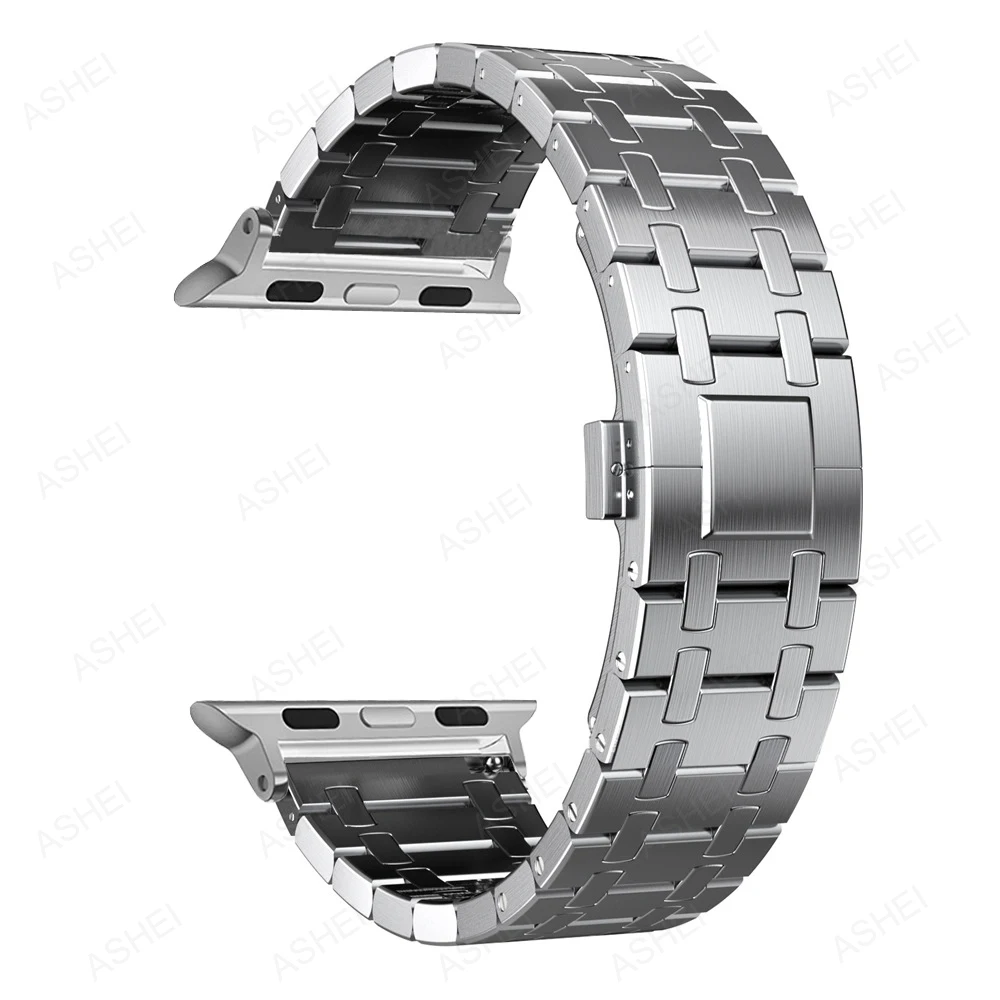 Correa for apple watch ultra 2 49mm band series 9 8 7 45mm 41mm 6 5 4 se 44mm 40mm luxury stainless steel strap for iwatch ultra