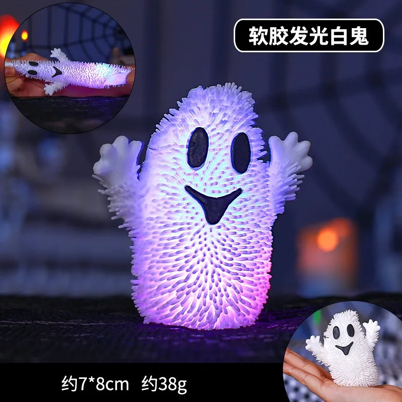 Halloween Kinderspeelgoed Stress Verlichtende Knijpende Lichtgevende Speelgoed Spook Pompoen Decompressie Speelgoed Grappig Knijpen Speelgoed Voor Kinderen