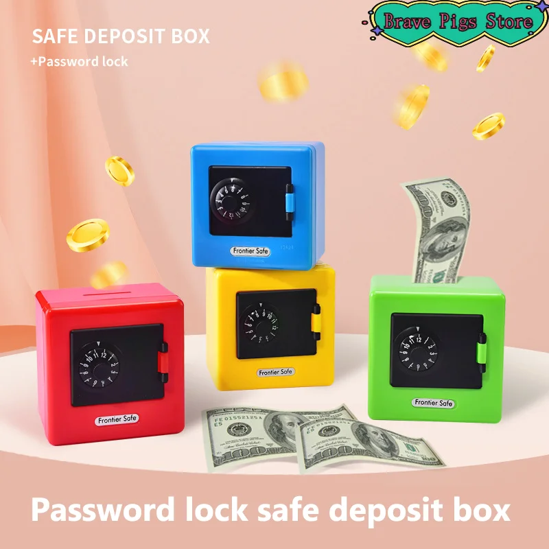Caja de dinero para ahorrar monedas, regalo para niños, caja de seguridad para depósito en efectivo, ahorro de efectivo, gran espacio, caja fuerte para monedas, bancos de efectivo para niños y niñas