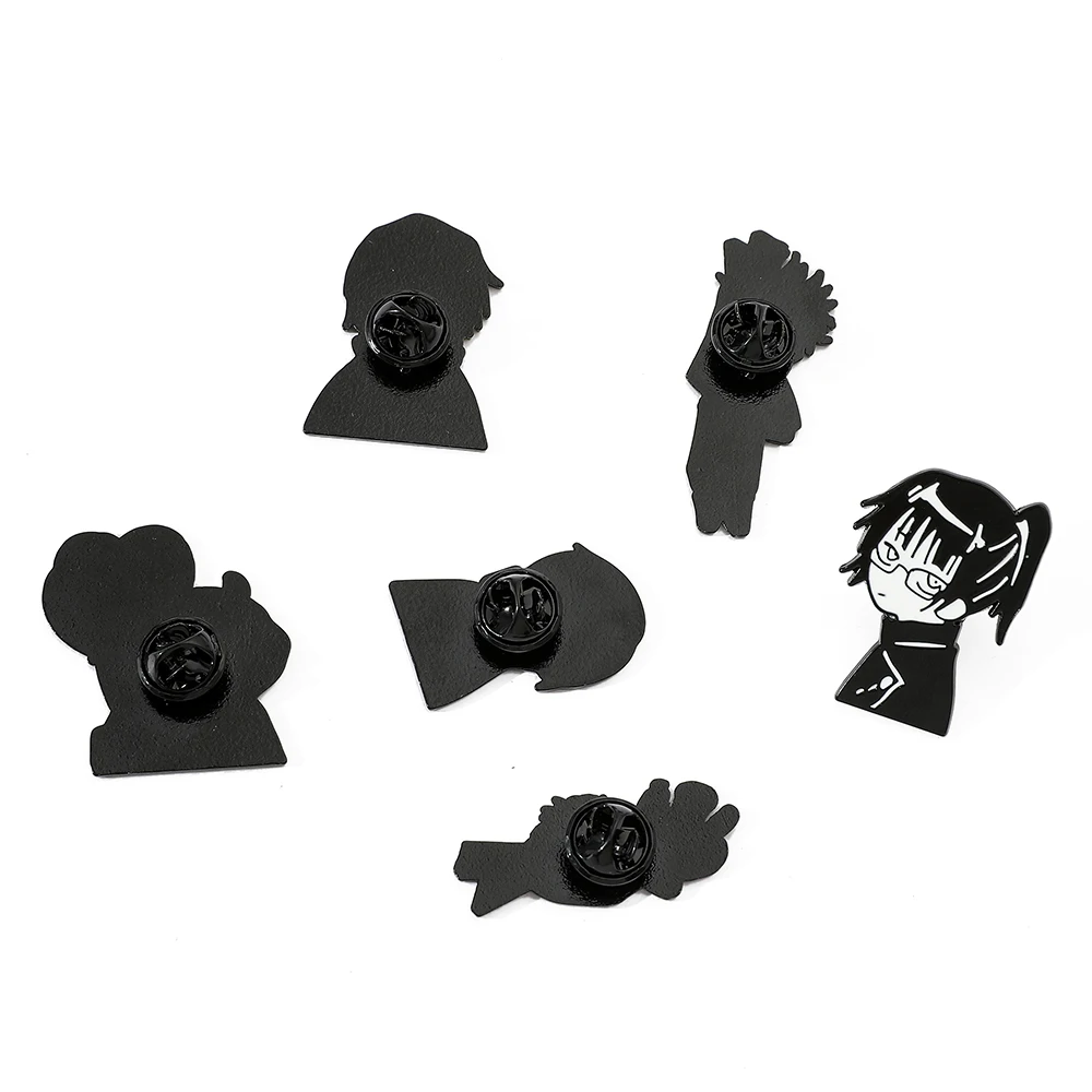 6 Pcs Creative anime Jujutsu Kaisen Brooch Cute Itadori Yuji lapel badge backpack shirt clothes Oil Drip Jewelry Accessories