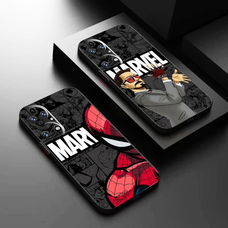 Marvel Spiderman Iron Man Cute For Huawei P50 P50E P40 P30 P20 PRO LITE 5G P Smart Z S 2021 Phone Case Liquid Silicone Cover