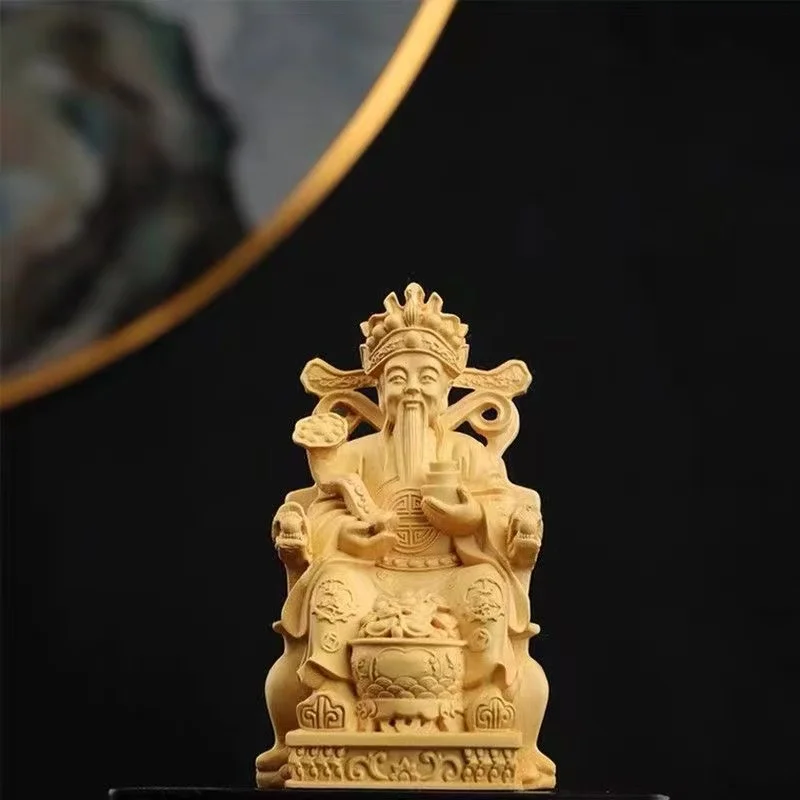 

Solid Wood God of Wealth of character statue China characteristics wealth-attracting ornaments Home Room,Office,Windwater statue