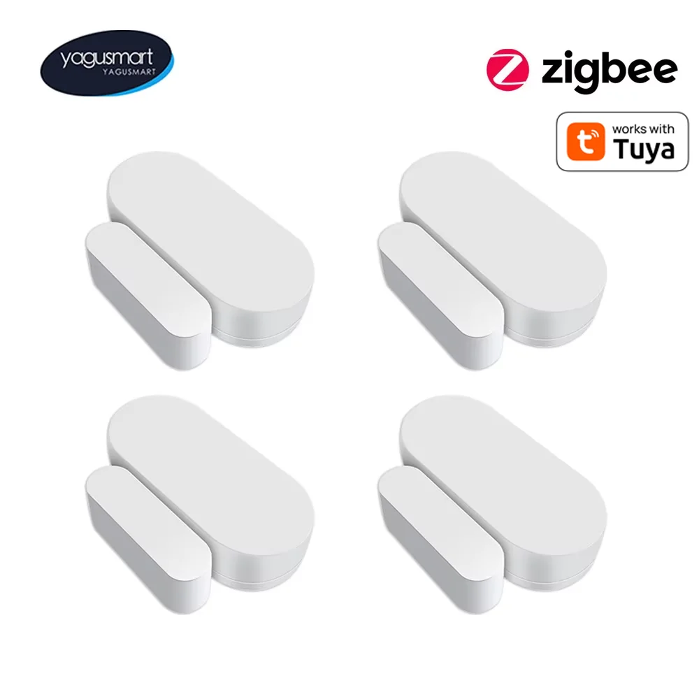 Yagusmart Zigbee Door Window Smart Sensor Real Time Automatic Alarm Zigbee2MQTT deCONZ Smart Security Detector Work with Tuya AP