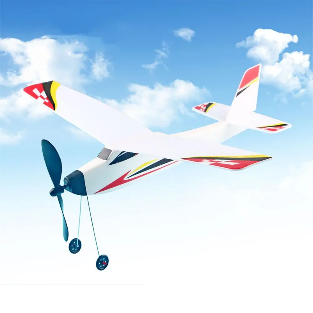 1pcs DIY Hand Throw Aircraft Flying Glider Toy 3D Shape Science Experiment Foam Airplane Model Rubber