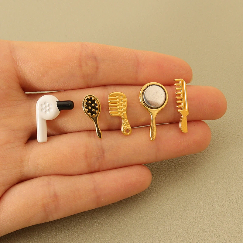 Dollhouse Simulation Miniature Hair Comb Mirror Hair Dryer Model Scene Decoration