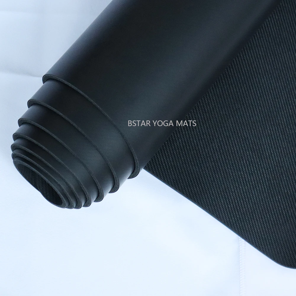 Black Blue Green Print 24 Colors Printed Eco Friendly Anti Slip 4mm 5mm Custom PU Natural Rubber Yoga Mat with Straps