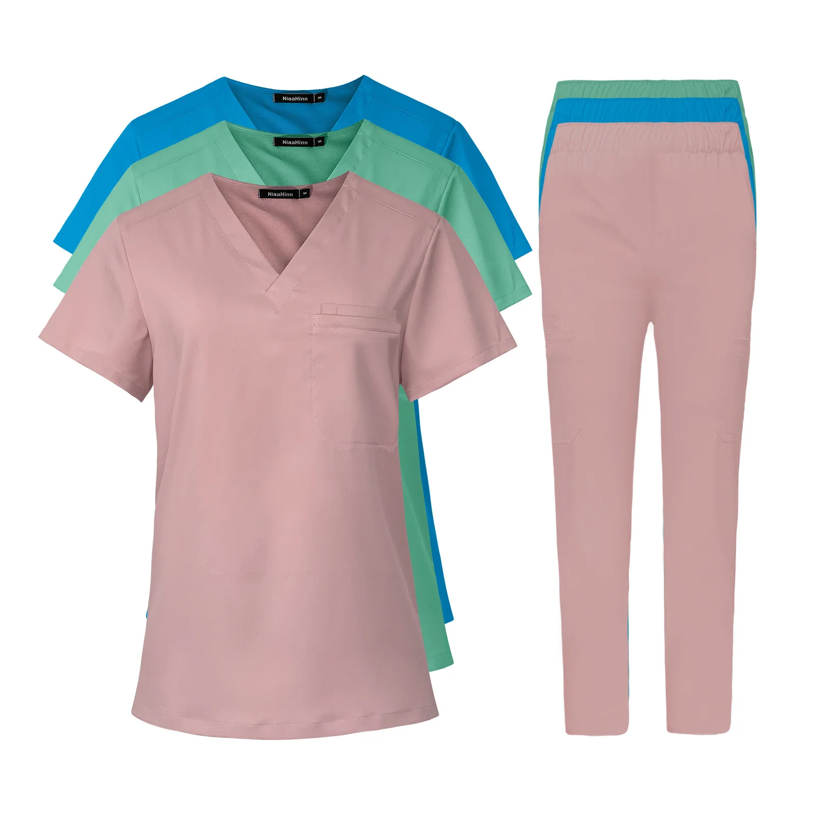 

Multicolor Unisex Short Sleeved Phary Nurse Uniform Hospital Doctor Workwear Oral Dental Surgery Uniforms Medical Scrubs Sets