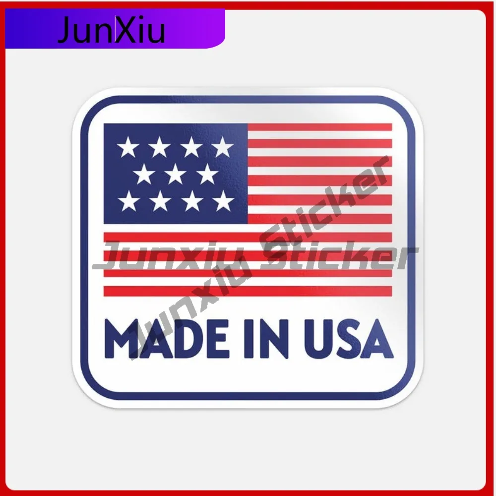 

Made In Usa American Flag Sticker Stamp United States Car Bumper Windshield Luggage Kayak Suv Vinyl Decal Camper Van Bike Decals