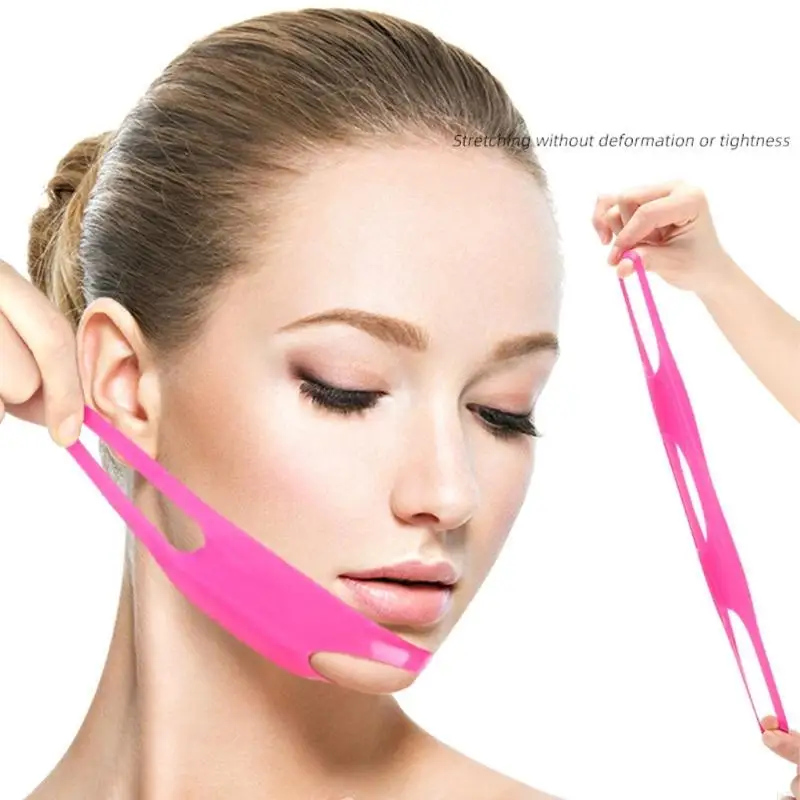D0UE นำกลับมาใช้ใหม่ได้ V สายรัดสายรัดสายรัดสำหรับการนอนหลับเทปยกหน้า V รูปร่างหน้าซีดหน้ากากเพื่อป้องกันการหย่อนคล้อย
