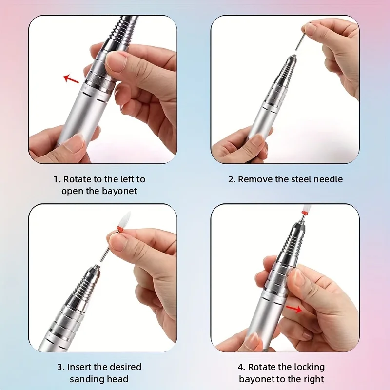 Tragbare Nagelbohrmaschine, kompakte Nagelfeile für Maniküre, Nagelhautentfernung, Nagelpolieren, 0–35000 U/min, mit sichtbarem Display