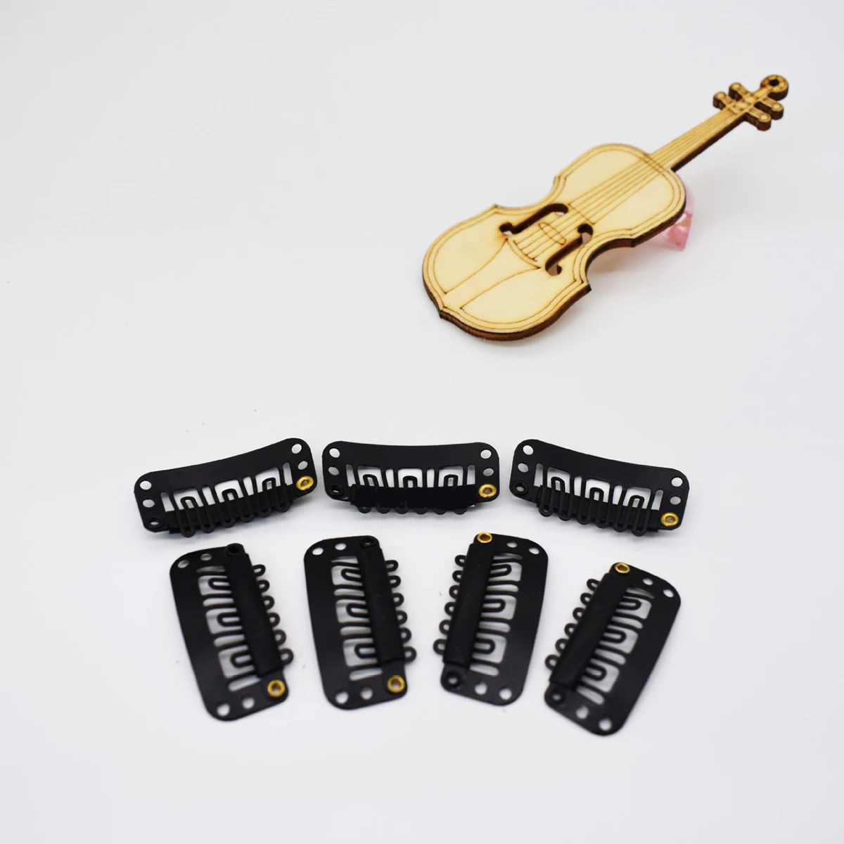 

100 Pcs/ Clip Beret U Shape Clips Snap Extension Top Hat for Extensions Black