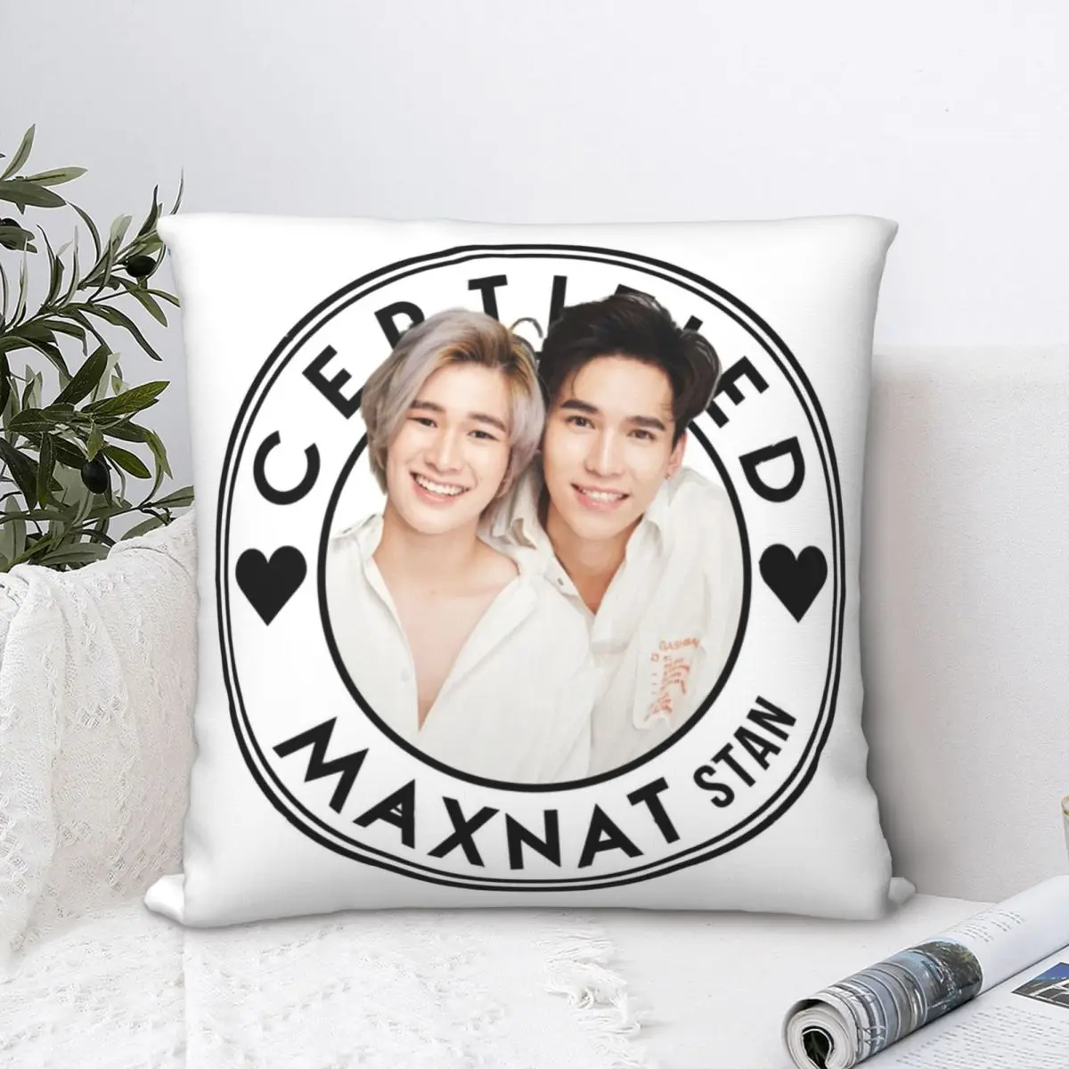 Certified MaxNat Stan Max & Nat Square Pillowcase Polyester Pillow Cover Velvet Cushion Zip Decorative Comfort Throw Pillow Home