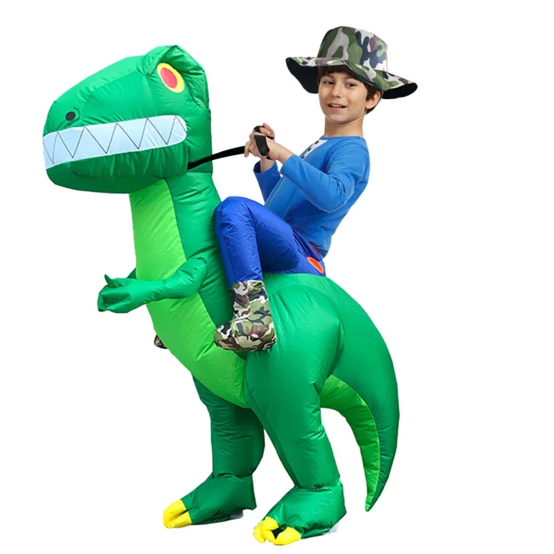 Disfraz de dinosaurio inflable para niños, disfraz de Anime para Halloween, fiesta de Navidad, disfraces de Cosplay, disfraz de fantasía t-rex para niños, Unisex