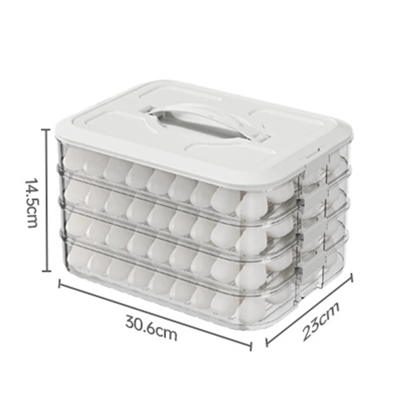 Boîte à boulettes avec couvercle, congélateur à 4 couches, stockage des aliments sans danger, plusieurs conteneurs de stockage de strass, beau travail