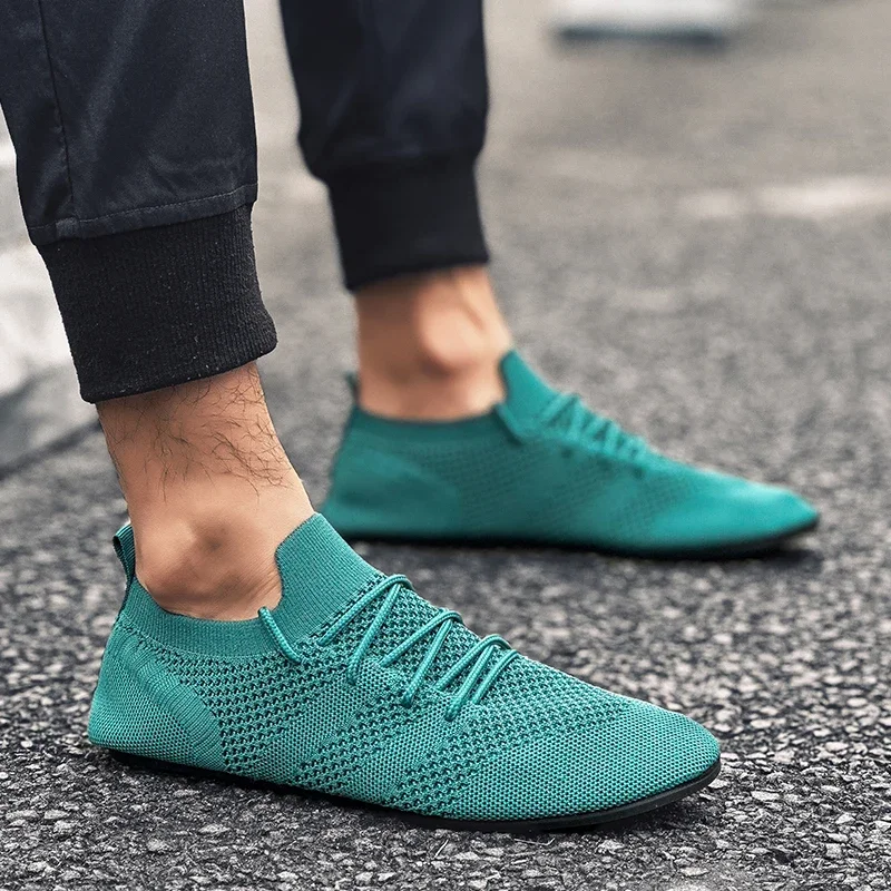 Lightweight Men Casual Shoes Breathable Women\'s Vulcanized Shoes Outdoor Soft Men\'s Loafers Mesh Driving Footwear Lace Up 36-47