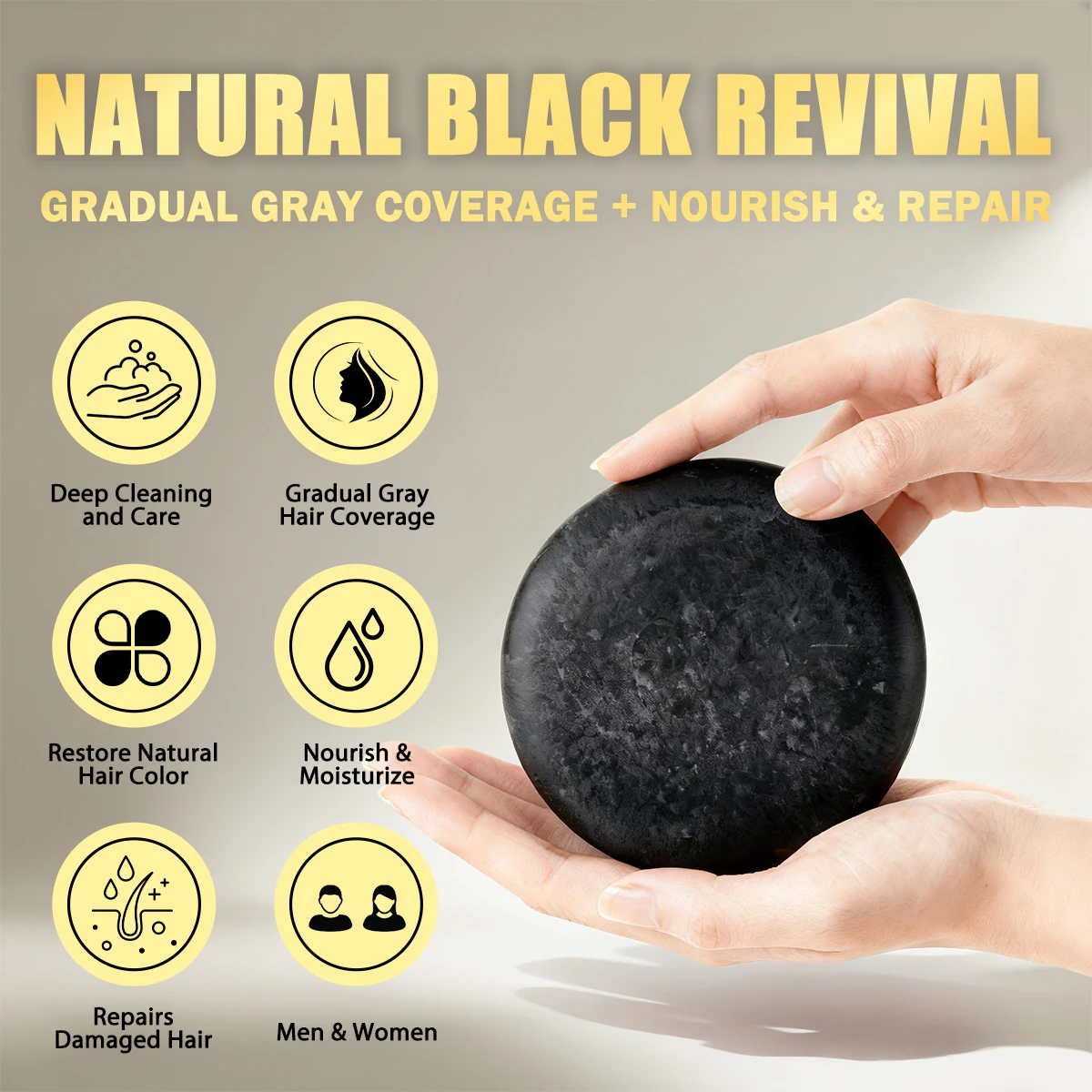 3 in 1 Black Hair Dye Shampoo,Black Soap Colors in 5 Minutes Easy To Use Hair Beard Covering White and Gray Hair Care Products