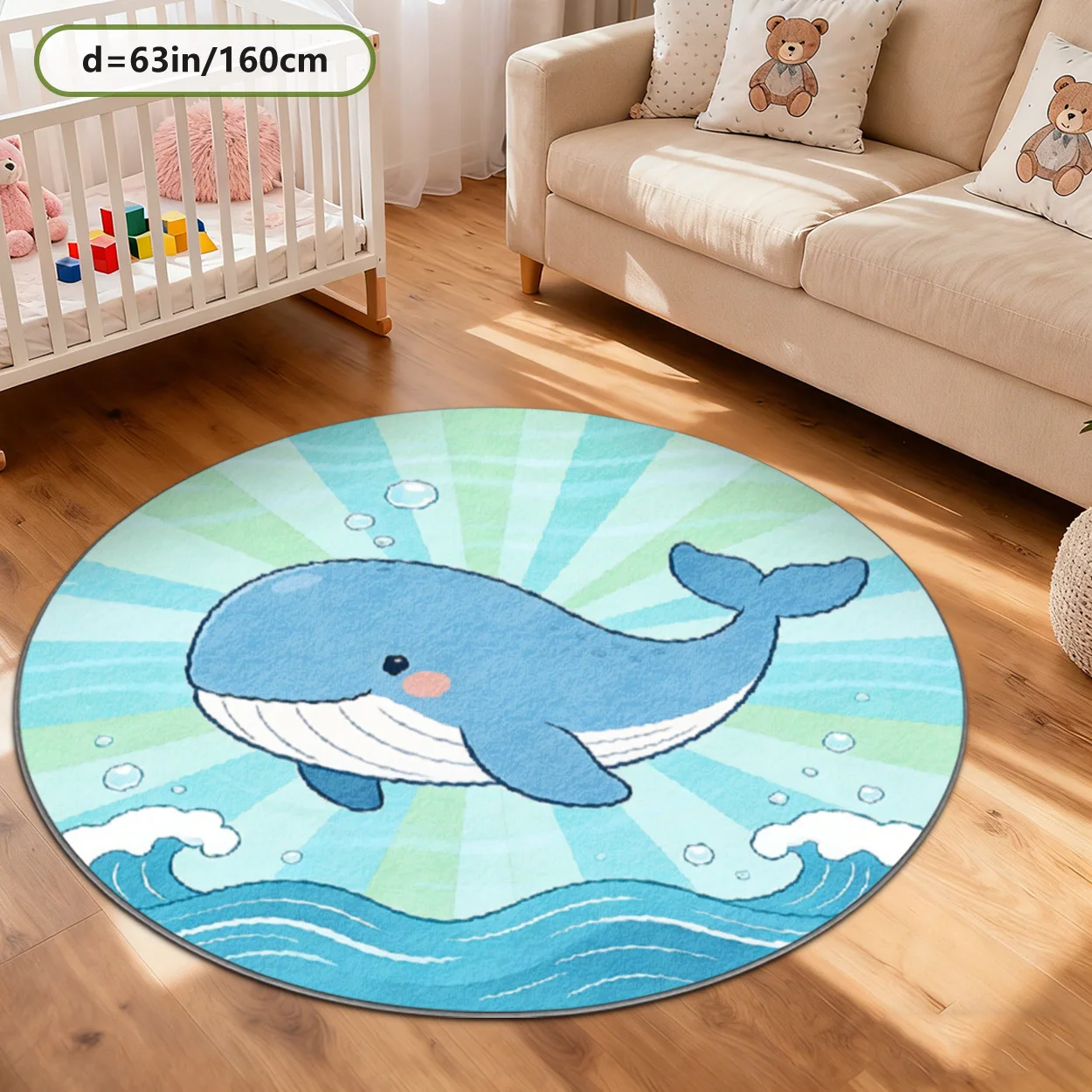 Tapete Redondo Macio com Tema - Baby Nursery Ocean Theme avaliação e preço