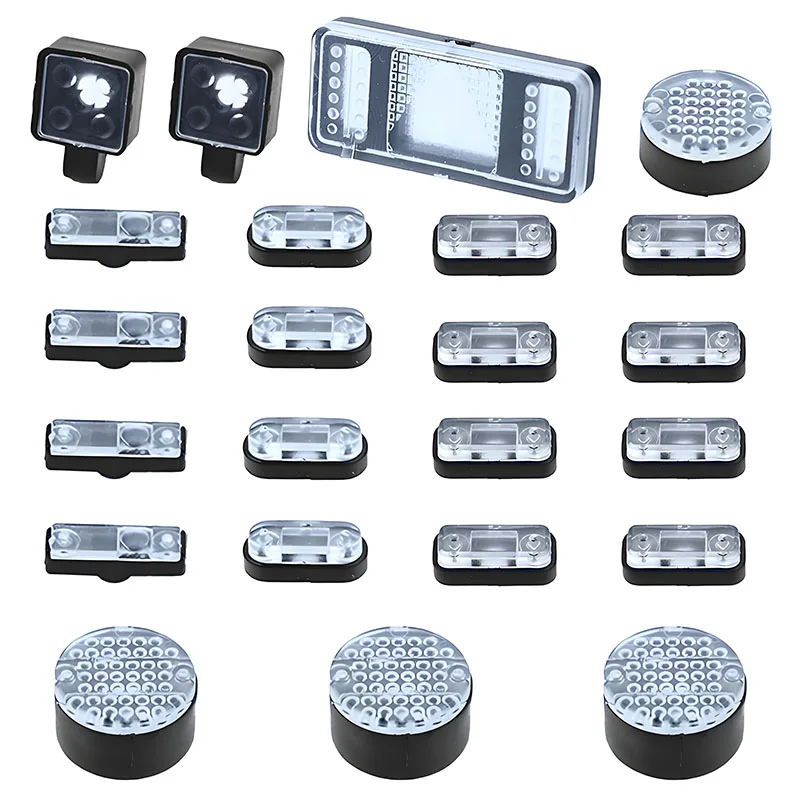 23pcs Simulation RC Car Transparent Lampshade Lamp Holder for 1/14 Tamiya RC Truck SCANIA 770S VOLVO BENZ MAN TGX Car