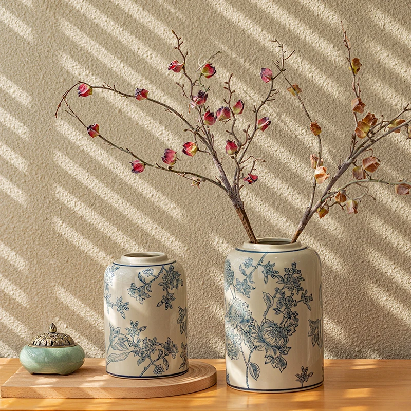 

Living room flower arrangement light luxury high-end ceramic new Chinese Jingdezhen retro home desktop