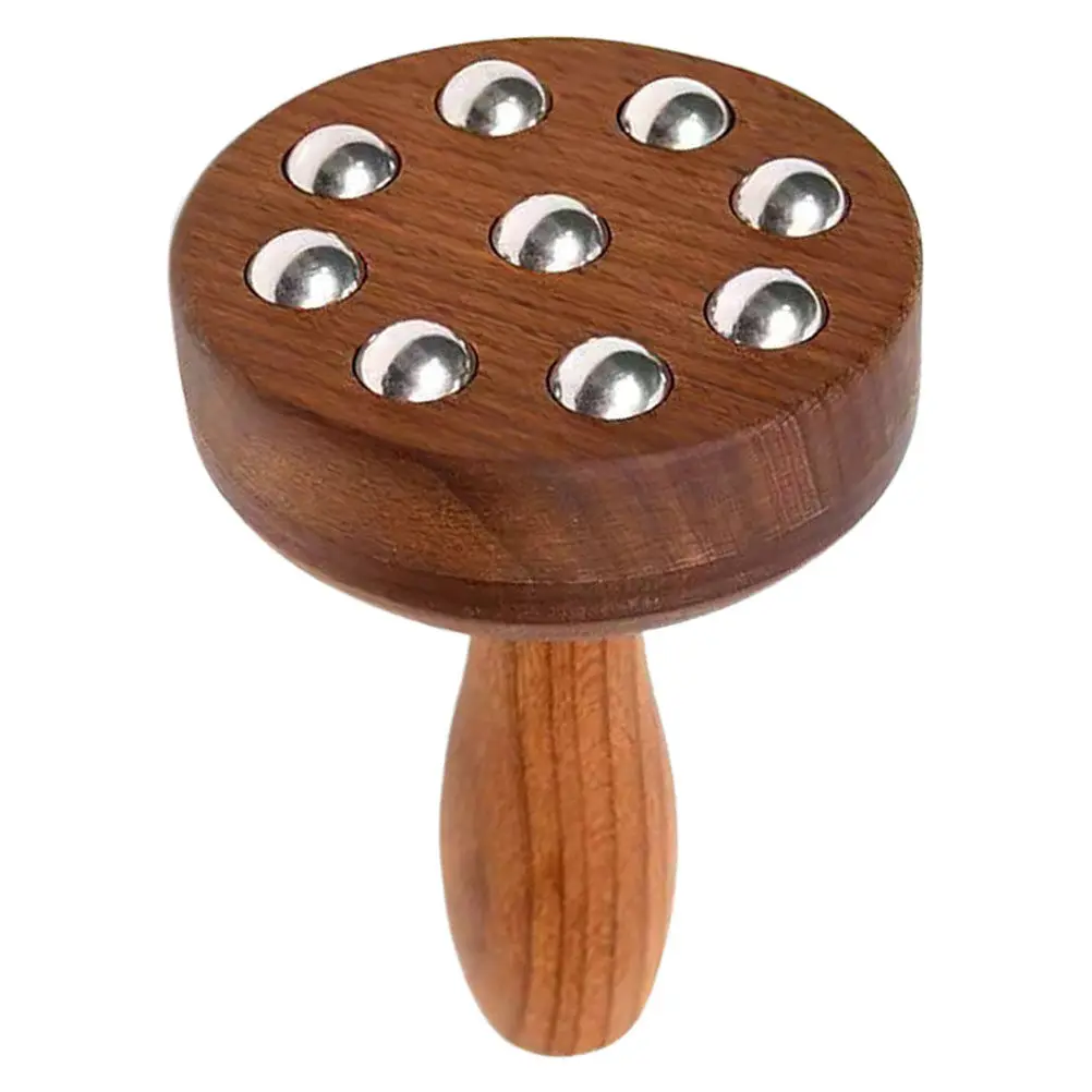 

9-Ball Wooden Massage Roller Detachable Muscle Relaxation Tool for Back Neck Shoulders Thighs Portable Handheld Massager