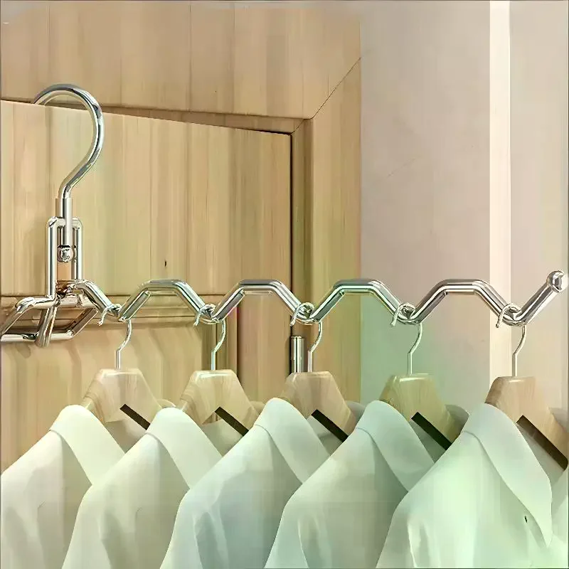 Portable Clothes Drying Rack Foldable Clothes Hanger: 1Pcs Travel Hotel Wardrobe Drawer Door Mounted Punch-free view 3