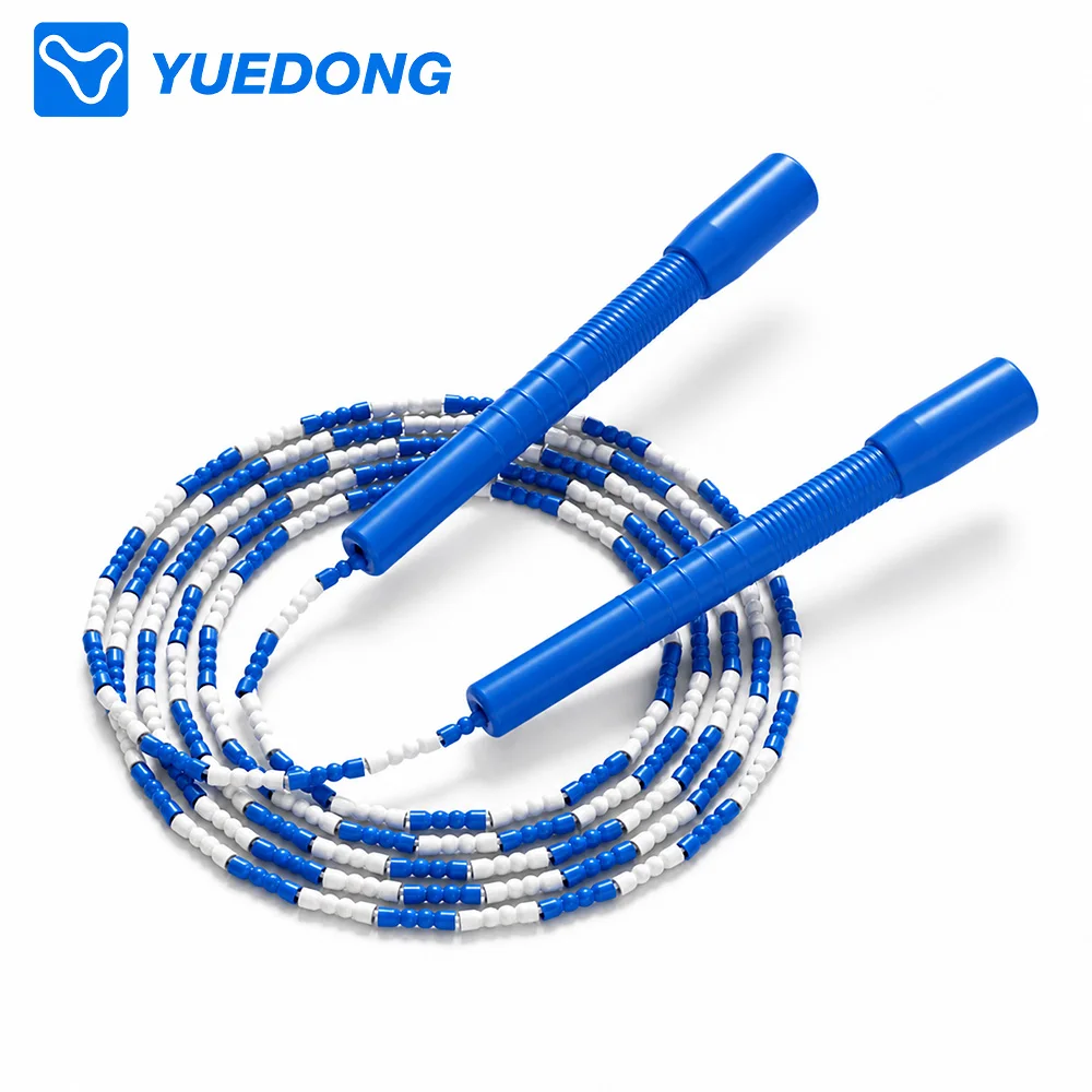 YUEDONG Beaded Jump Rope Adjustable Segmented Skipping Rope Black White Beads Tangle Free Fitness Workout Cardio for Men Women Kids