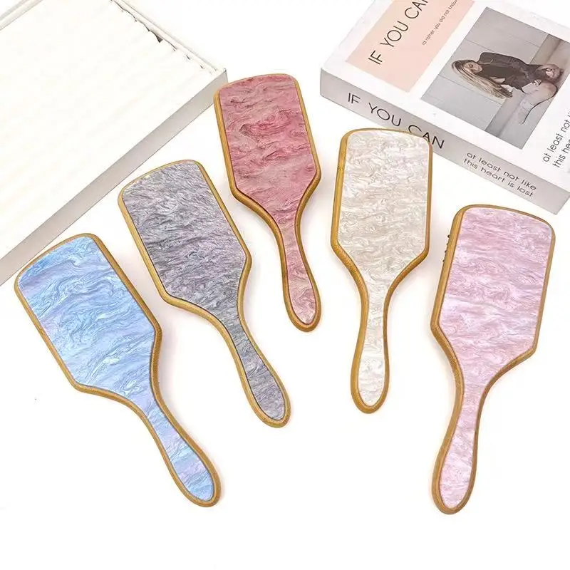 Shiny Blue Pink Color Massage Comb, Acetate Hair Brush Anti-hair Loss On The Head Fluffy Comb for Women Girl New Style 2026 view 4