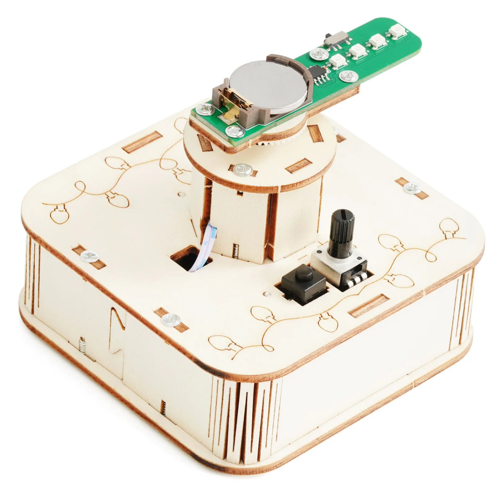 회전하는 컬러풀 라이트 어린이 과학 장난감 테이블 게임 STEM 기술 물리학 학습 키트 교육용 장난감