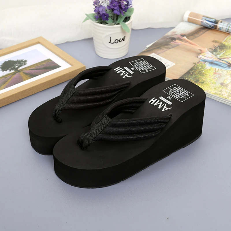 Women Slippers Casual New Bohemia Floral Beach Sandals Wedge Platform Thongs Slippers Flip Flops Flip Flop Female Shoes