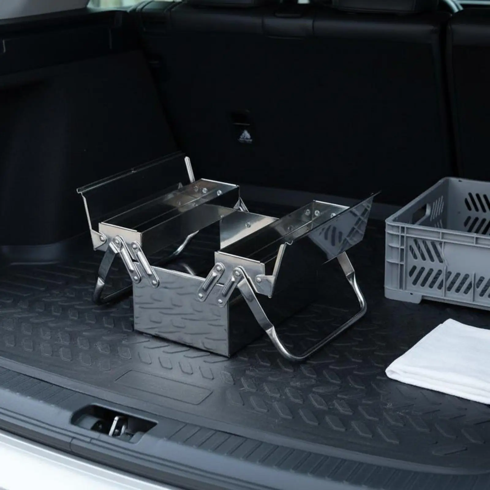 3 Tier Tool Box Foldable Portable Metal Tool Chest Rust Resistant for Garage