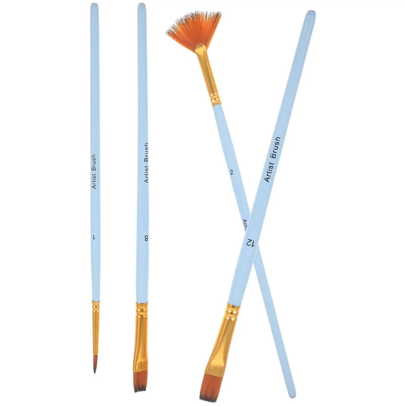 

4Pcs Wooden Handle Nylon Bristle Painting Brushes Set for Oil Watercolor Acrylic Gouache Facial Art Professional Artist Craft