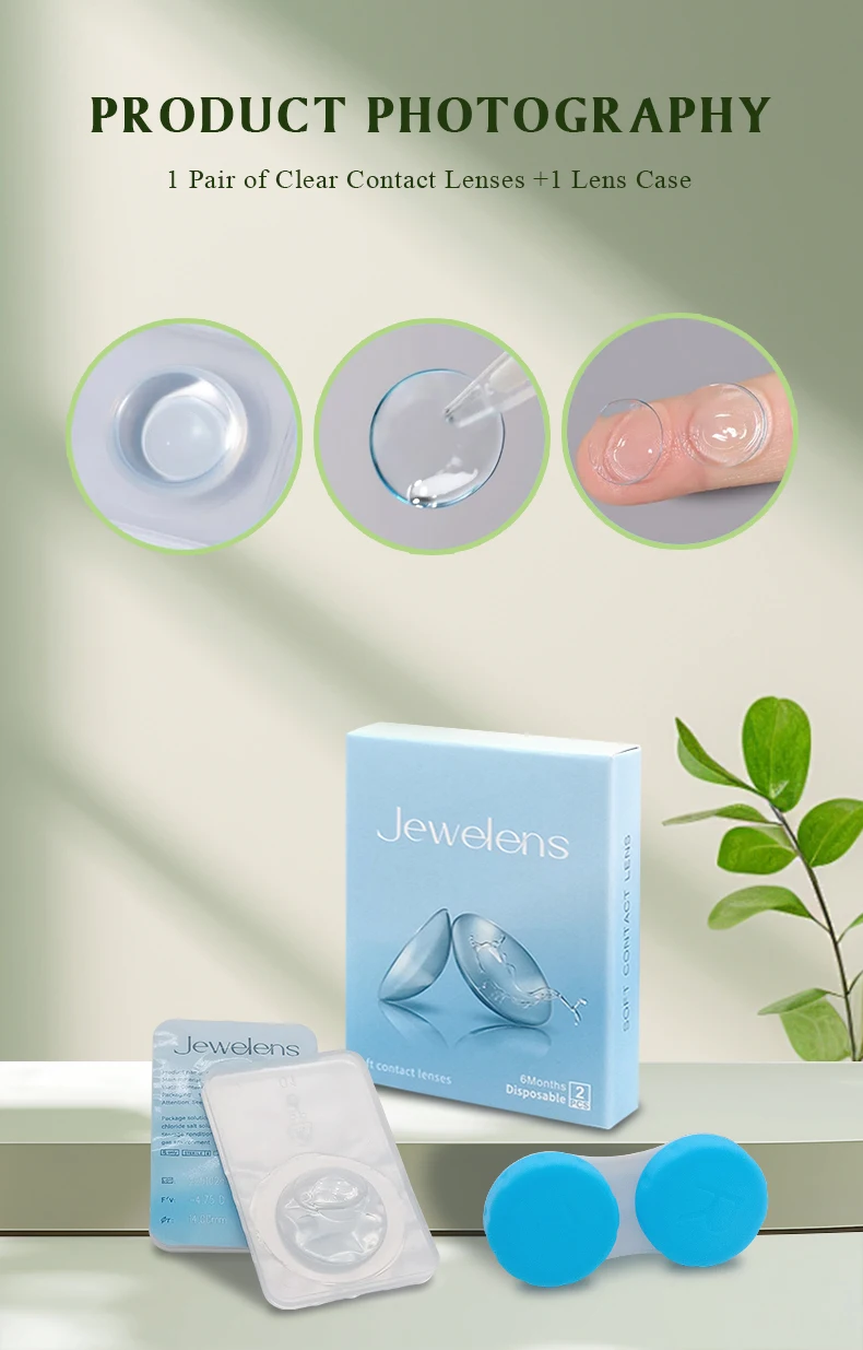 JEWELENS Klare Kontaktlinsen, natürlich, transparent, verschreibungspflichtige, weiche Augenkontakte mit Grad für die Kurzsichtigkeit, Sehkorrektur – Detail 3