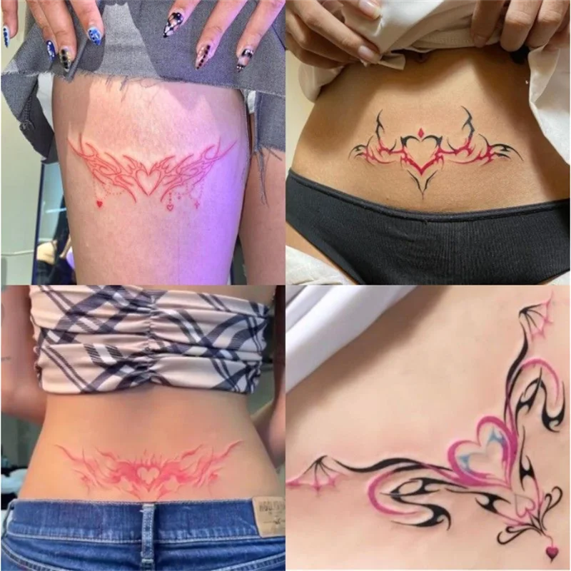 Sexy Succubus Tatoo Sticker Set duraturo tatuaggio finto per donna Hotwife tatuaggio temporaneo addome Art tatuaggi impermeabili Tatuajes